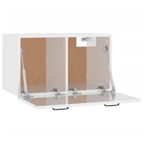 vidaXL vægskab 80x36,5x35 cm konstrueret træ hvid højglans