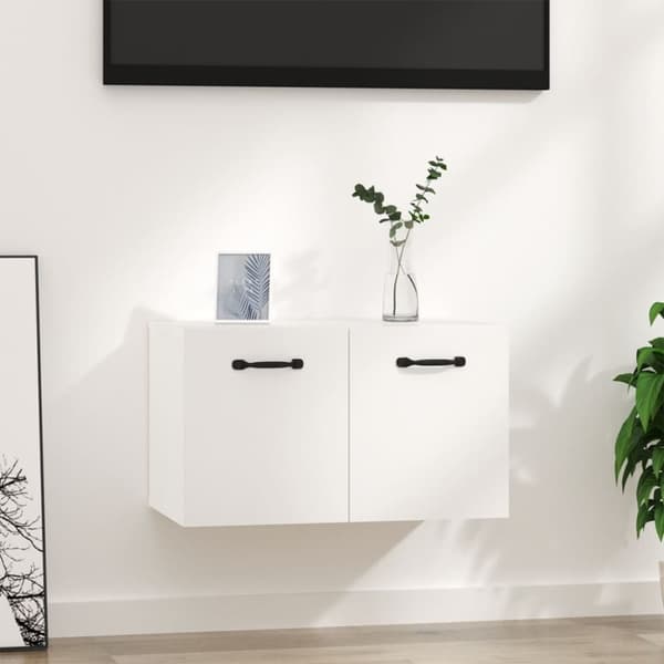 vidaXL vægskab 80x36,5x35 cm konstrueret træ hvid højglans