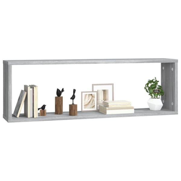 vidaXL Vägghyllor 2 st grå 80x15x26,5 cm konstruerat trä
