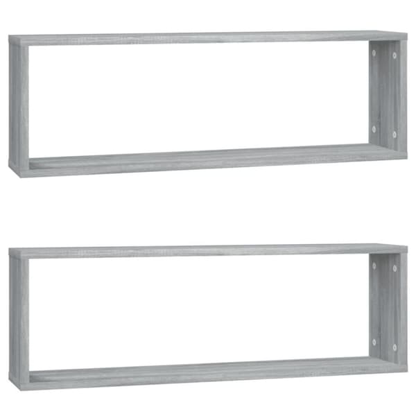vidaXL Vägghyllor 2 st grå 80x15x26,5 cm konstruerat trä