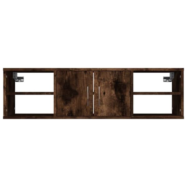 vidaXL Vegghylle røkt eik 102x30x29 cm konstruert tre