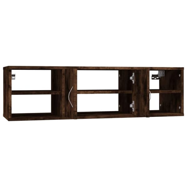 vidaXL Vegghylle røkt eik 102x30x29 cm konstruert tre
