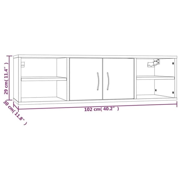 vidaXL Vegghylle røkt eik 102x30x29 cm konstruert tre