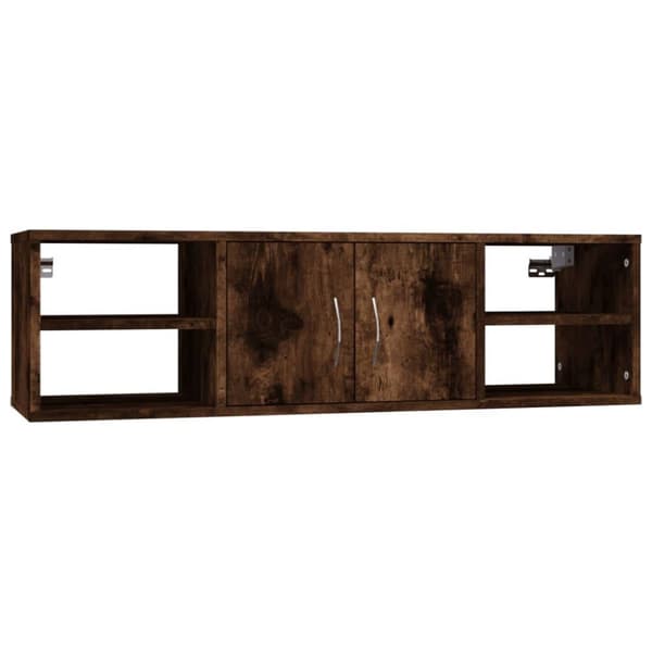 vidaXL Vegghylle røkt eik 102x30x29 cm konstruert tre
