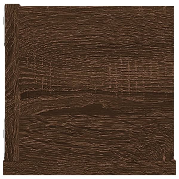 vidaXL væghylde til cd'er 100x18x18 cm konstrueret træ brunt eg