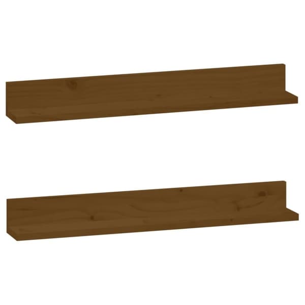 vidaXL Väggskåp 2 st honungsbrun 80x11x9 cm massiv furu