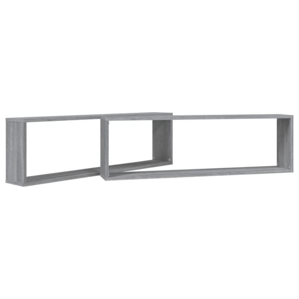 vidaXL Vegghyller kube 2 stk grå sonoma 100x15x30 cm konstruert tre