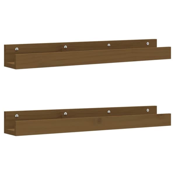 vidaXL Väggskåp 2 st honungsbrun 80x12x9 cm massiv furu