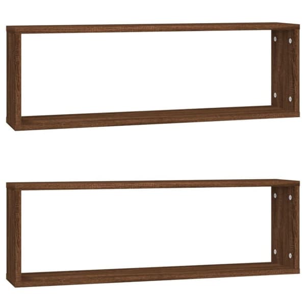 vidaXL Vegghyller kube 2 stk brun eik 80x15x26,5 cm konstruert tre
