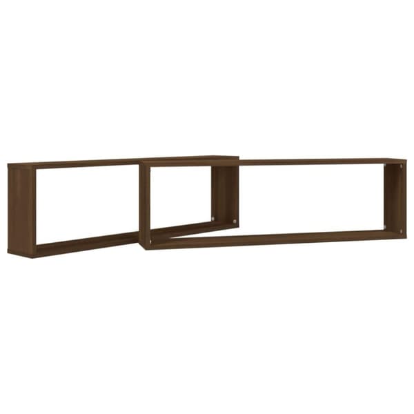 vidaXL Vegghyller kube 2 stk brun eik 100x15x30 cm konstruert tre