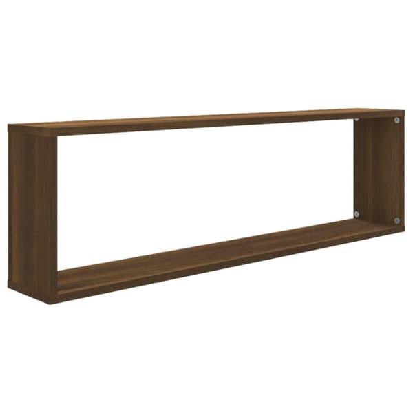 vidaXL Vegghyller kube 2 stk brun eik 100x15x30 cm konstruert tre