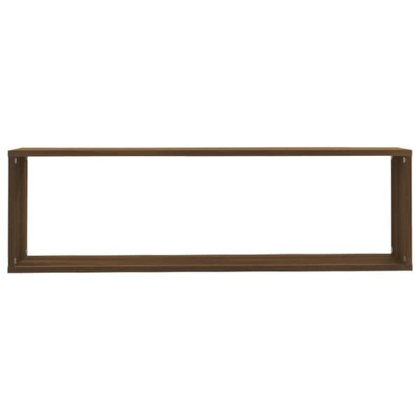 vidaXL Vegghyller kube 2 stk brun eik 100x15x30 cm konstruert tre