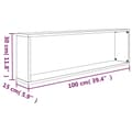 Miniatyrbilde 10 av 11: vidaXL Vegghyller kube 2 stk brun eik 100x15x30 cm konstruert tre