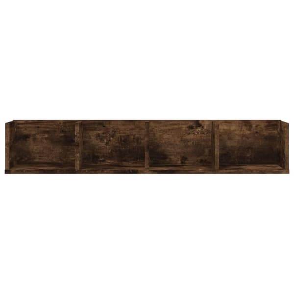 vidaXL CD-hylla rökfärgad ek 100x18x18 cm konstruerat trä