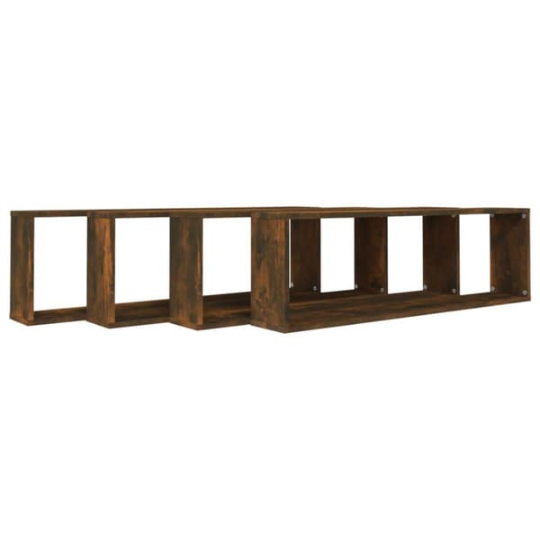 vidaXL Vägghyllor 4 st rökfärgad ek 100x15x30 cm konstruerat trä