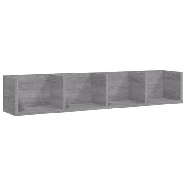 vidaXL CD-hylly harmaa Sonoma 100x18x18 cm tekninen puu