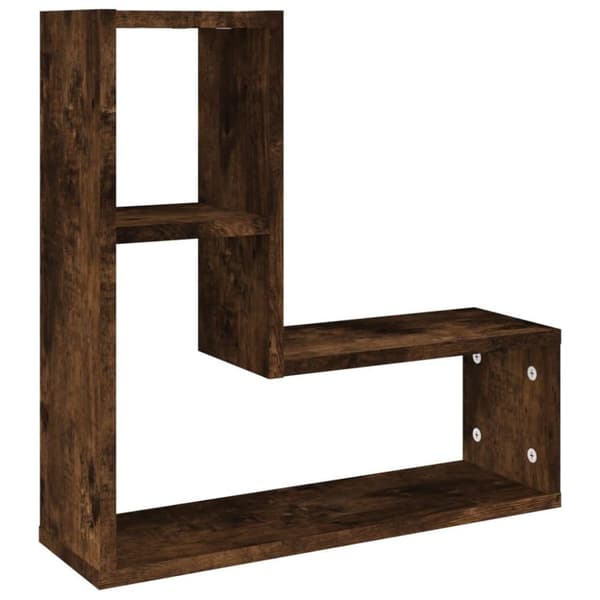 vidaXL Vegghyller 2 stk røkt eik 50x15x50 cm konstruert tre