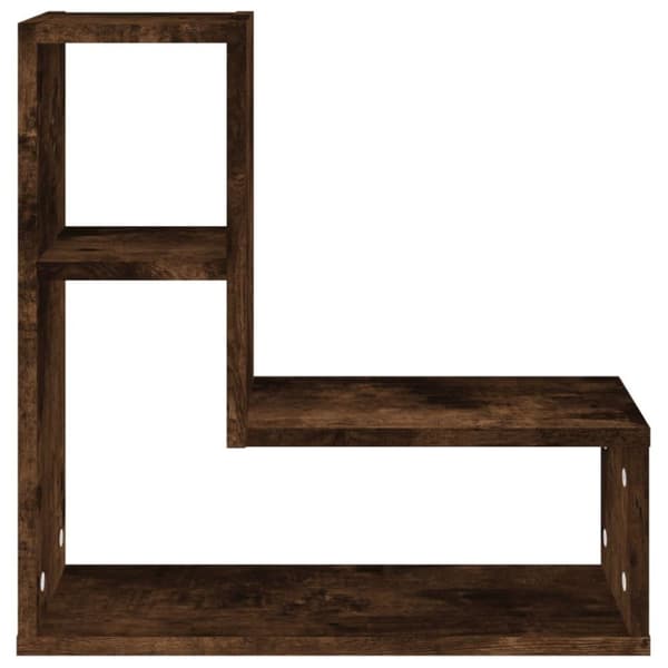 vidaXL Vegghyller 2 stk røkt eik 50x15x50 cm konstruert tre