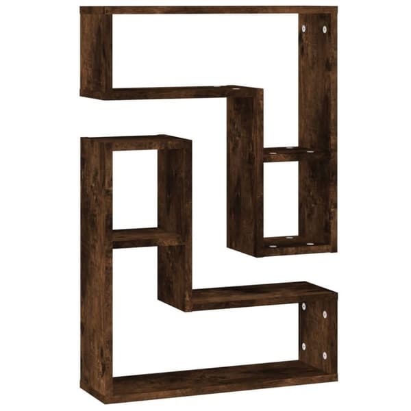 vidaXL Vegghyller 2 stk røkt eik 50x15x50 cm konstruert tre