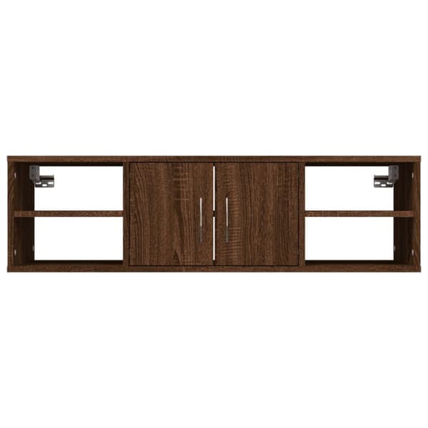 vidaXL væghylde 102x30x29 cm konstrueret træ brun egetræsfarve