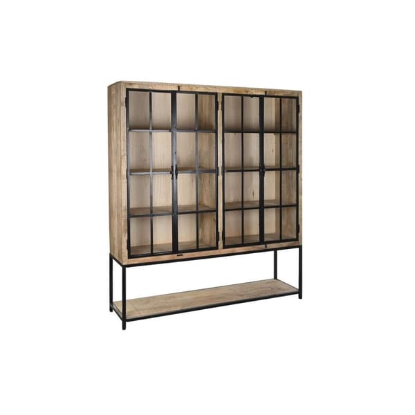 Hylder DKD Home Decor Sort Natur Metal Mangotræ 170 x 45 x 200 cm