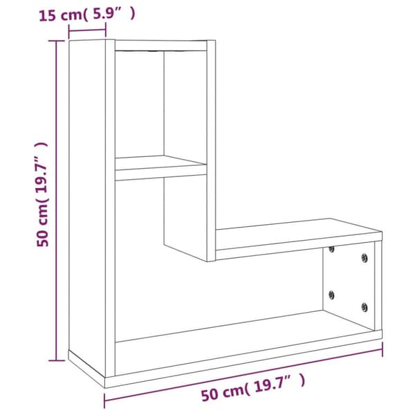 vidaXL Vägghyllor 2 st brun ek 50x15x50 cm konstruerat trä