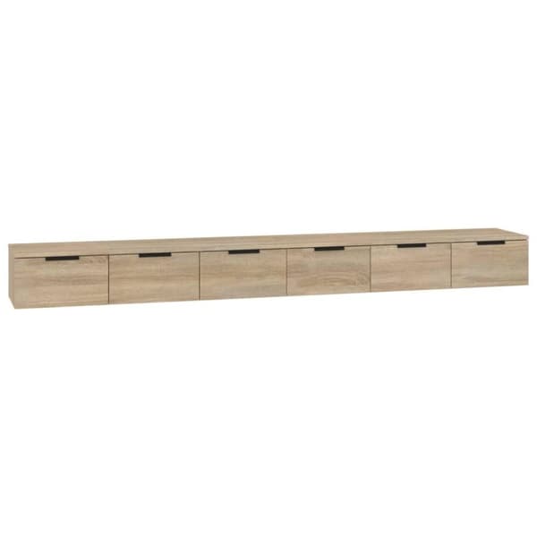 vidaXL Veggskap 2 stk sonoma eik 102x30x20 cm konstruert tre