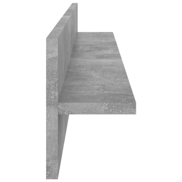 vidaXL væghylder 2 stk. 80x11,5x18 cm spånplader betongrå