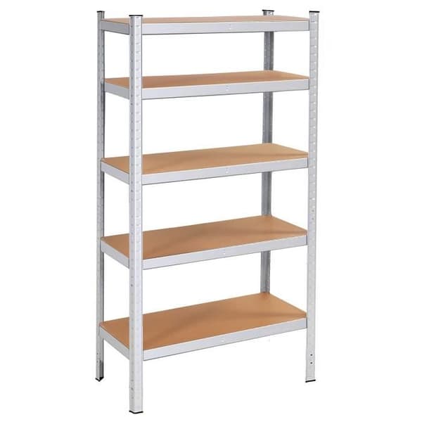 Hylla - SPRINGOS - 5 hyllplan - Galvaniserad metall - 90 x 30 x 180 cm - Max. 875 kg