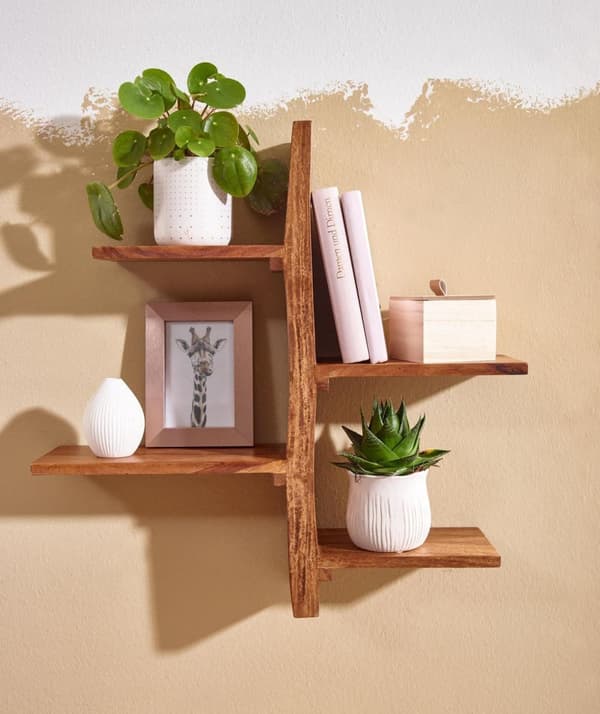 Rootz Wall Shelf Modern TreeShaped Hanging Shelf Large Design for