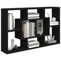 Miniatyrbillede 4 af 8: vidaXL væghylde 85x16x52,5 cm konstrueret træ sort