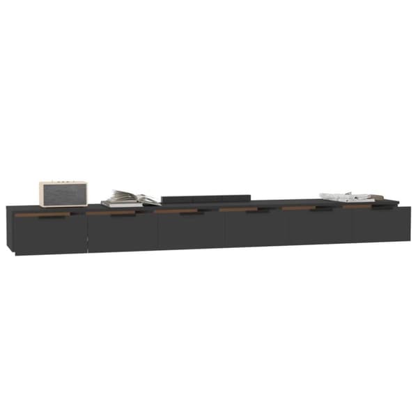 vidaXL Veggskap 2 stk svart 102x30x20 cm konstruert tre