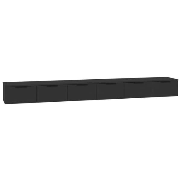 vidaXL Veggskap 2 stk svart 102x30x20 cm konstruert tre