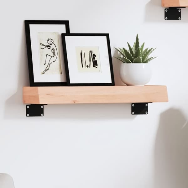 vidaXL væghylde 40x10x6 cm ubehandlet massivt egetræ