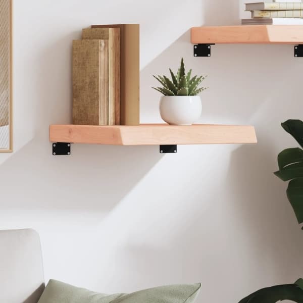 vidaXL væghylde 40x40x(2-6) cm ubehandlet massivt egetræ