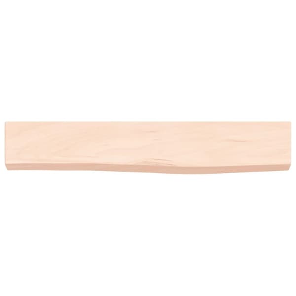 vidaXL væghylde 60x10x4 cm ubehandlet massivt egetræ