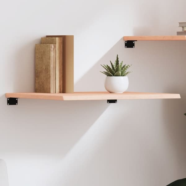vidaXL væghylde 60x50x2 cm ubehandlet massivt egetræ