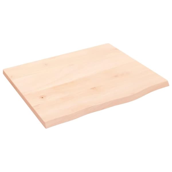 vidaXL væghylde 60x50x2 cm ubehandlet massivt egetræ