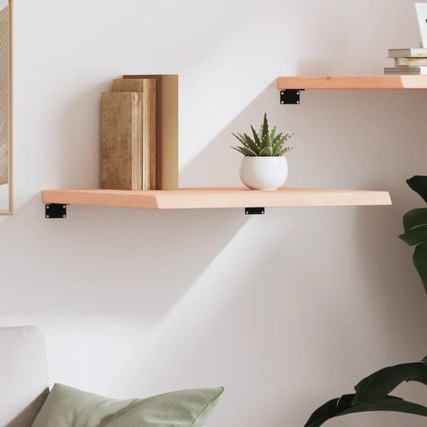 vidaXL væghylde 60x60x(2-4) cm ubehandlet massivt egetræ