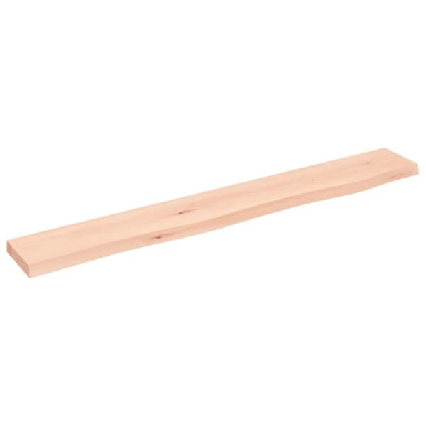 vidaXL væghylde 80x10x2 cm ubehandlet massivt egetræ