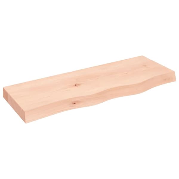 vidaXL væghylde 80x30x(2-6) cm ubehandlet massivt egetræ