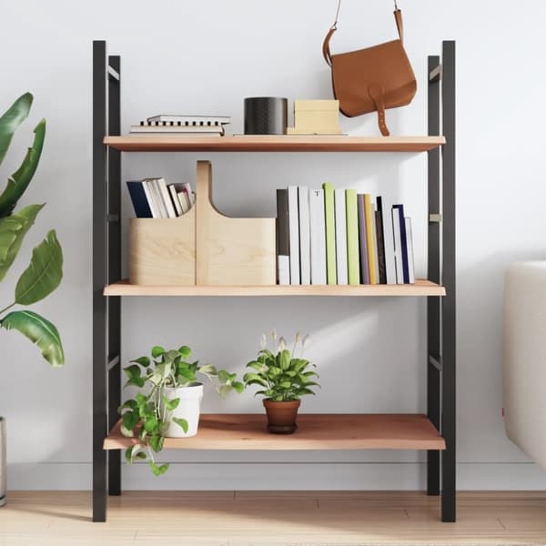 vidaXL væghylde 80x60x2 cm ubehandlet massivt egetræ