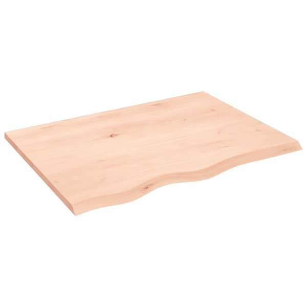 vidaXL væghylde 80x60x2 cm ubehandlet massivt egetræ