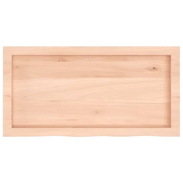 vidaXL væghylde 80x40x(2-6) cm ubehandlet massivt egetræ