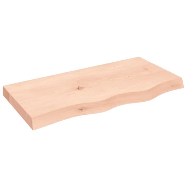 vidaXL væghylde 80x40x(2-6) cm ubehandlet massivt egetræ