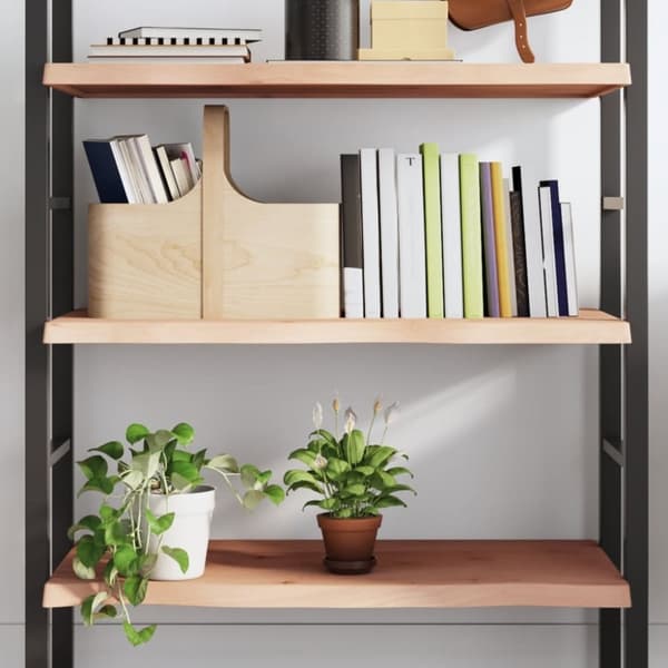 vidaXL væghylde 80x60x(2-4) cm ubehandlet massivt egetræ