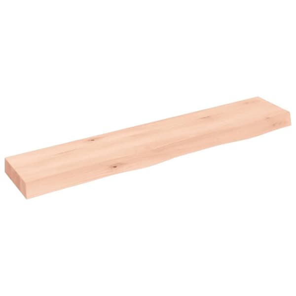 vidaXL væghylde 100x20x6 cm ubehandlet massivt egetræ