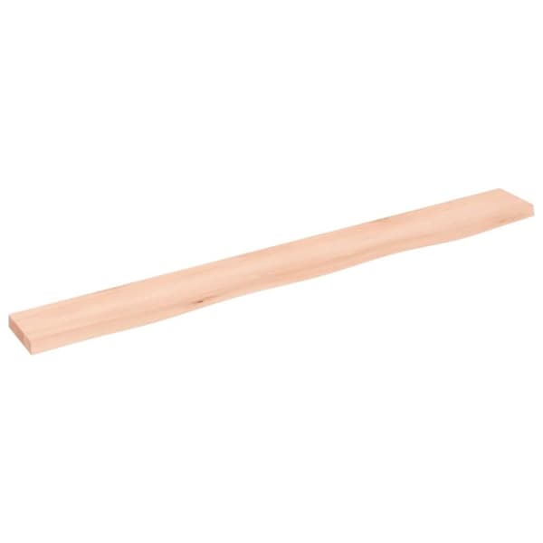 vidaXL Hyllplan 100x10x2 cm obehandlad massiv ek