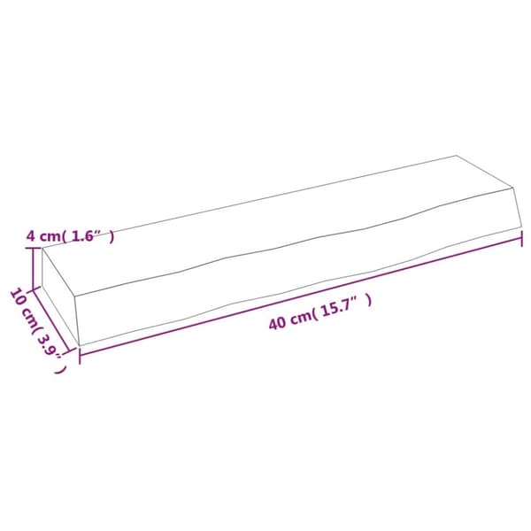 vidaXL Hyllplan 40x10x4 cm obehandlad massiv ek