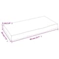 Miniatyrbilde 4 av 4: vidaXL Vegghylle 40x20x4 cm ubehandlet heltre eik